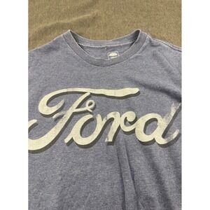 Ford Crop Top T Shirt Blue Knotted Tie Bottom Official Licensed Womens L‎